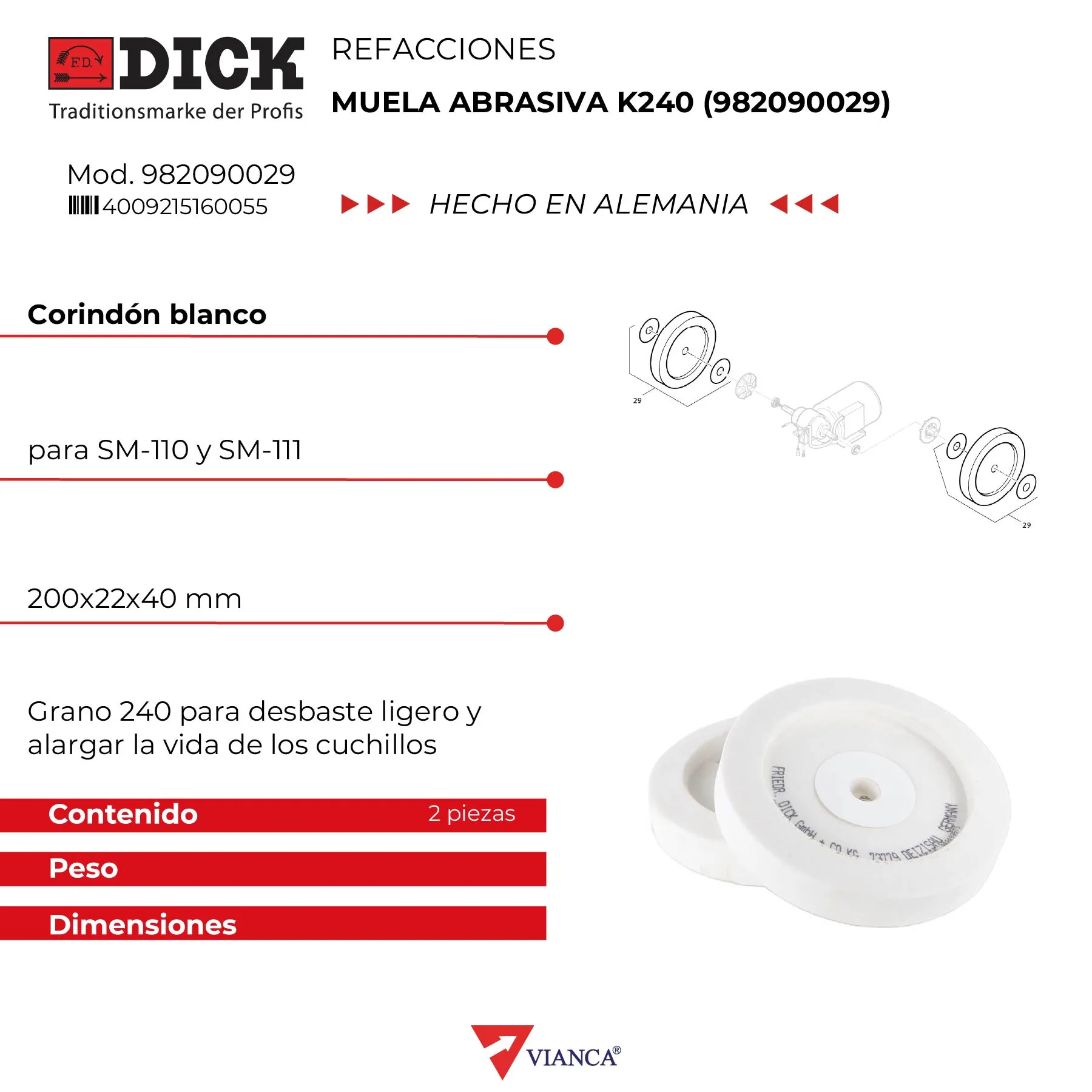 Muela abrasiva K240
