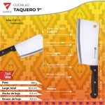 Cuchillo Taquero 7'' Hachuela Mango De Madera - Imagen 2